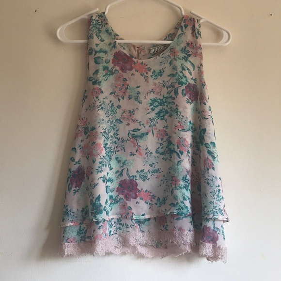 Chloe K floral print chiffon sleeveless top large - Picture 11 of 15